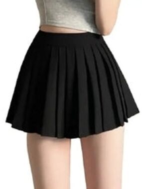 Black Pleated Mini Skirt - Women